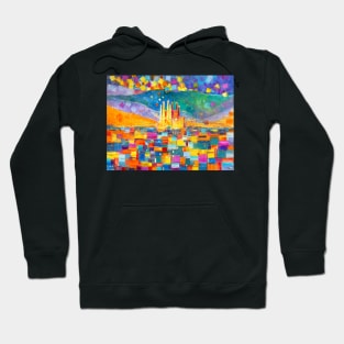 Barcelona. Colourful Mosaic Hoodie